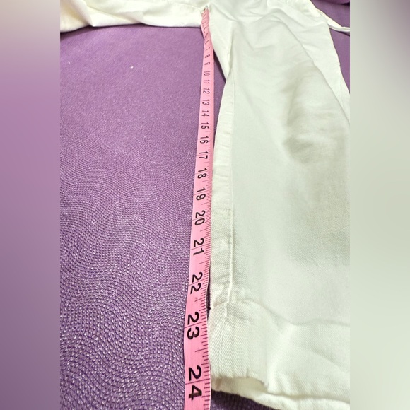 Ann Taylor White Paper Bag Waist Capri Pants Size 8 with Belt - Picture 11 of 12